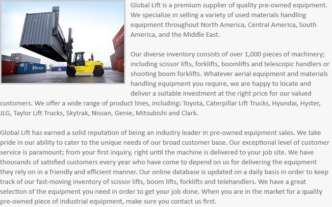 Global Lift Equipment Elk Grove